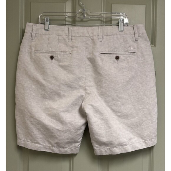 UNTUCKIT Paumanok Linen Blend Shorts Size 36 Chino Khaki Preppy Golf Beach Flex - Picture 2 of 13